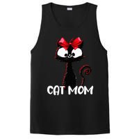 Cat Mom  Cute black cat with red ribbon  Bandana Black Cat PosiCharge Competitor Tank