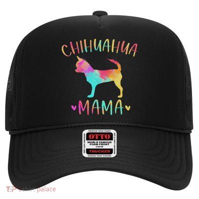 Chihuahua Mama Colorful Chi Chi Gifts Dog Mom High Crown Mesh Back Trucker Hat