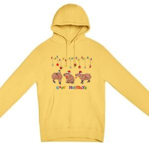 Capybara Merry Christmas Capy Holidays Capybara Christmas Premium Pullover Hoodie