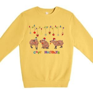 Capybara Merry Christmas Capy Holidays Capybara Christmas Premium Crewneck Sweatshirt