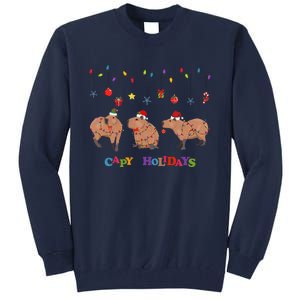 Capybara Merry Christmas Capy Holidays Capybara Christmas Tall Sweatshirt