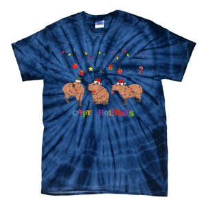 Capybara Merry Christmas Capy Holidays Capybara Christmas Tie-Dye T-Shirt