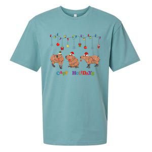 Capybara Merry Christmas Capy Holidays Capybara Christmas Sueded Cloud Jersey T-Shirt