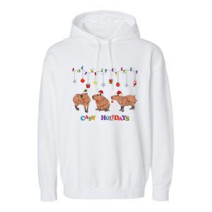 Capybara Merry Christmas Capy Holidays Capybara Christmas Garment-Dyed Fleece Hoodie