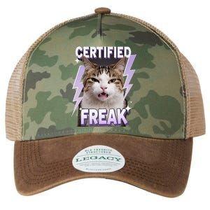 Cat Meme Certified Freak Eat Cement Cursed Cat Funny Legacy Tie Dye Trucker Hat