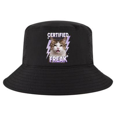 Cat Meme Certified Freak Eat Cement Cursed Cat Funny Cool Comfort Performance Bucket Hat