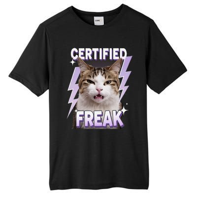 Cat Meme Certified Freak Eat Cement Cursed Cat Funny Tall Fusion ChromaSoft Performance T-Shirt