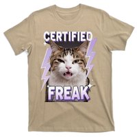 Cat Meme Certified Freak Eat Cement Cursed Cat Funny T-Shirt