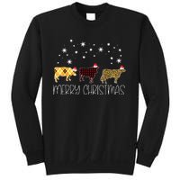 Cow Merry Christmas Cute Plaid Leopard Xmas Pajama Farmer Sweatshirt