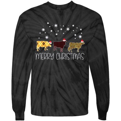 Cow Merry Christmas Cute Plaid Leopard Xmas Pajama Farmer Tie-Dye Long Sleeve Shirt