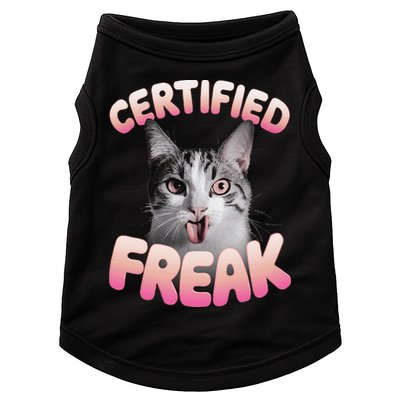 Cat Meme Certified Freak Eat Cement Cursed Cat Funny Doggie Tank