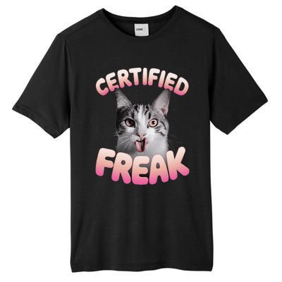 Cat Meme Certified Freak Eat Cement Cursed Cat Funny Tall Fusion ChromaSoft Performance T-Shirt