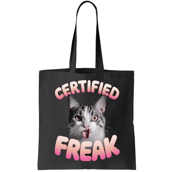 Cat Meme Certified Freak Eat Cement Cursed Cat Funny Bag