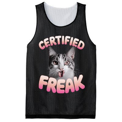 Cat Meme Certified Freak Eat Cement Cursed Cat Funny Mesh Reversible Basketball Jersey Tank