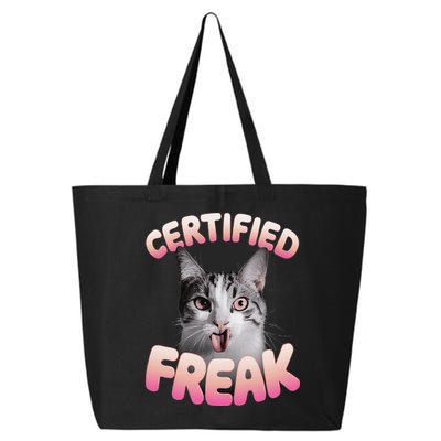 Cat Meme Certified Freak Eat Cement Cursed Cat Funny 25L Jumbo Tote
