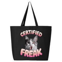 Cat Meme Certified Freak Eat Cement Cursed Cat Funny 25L Jumbo Tote