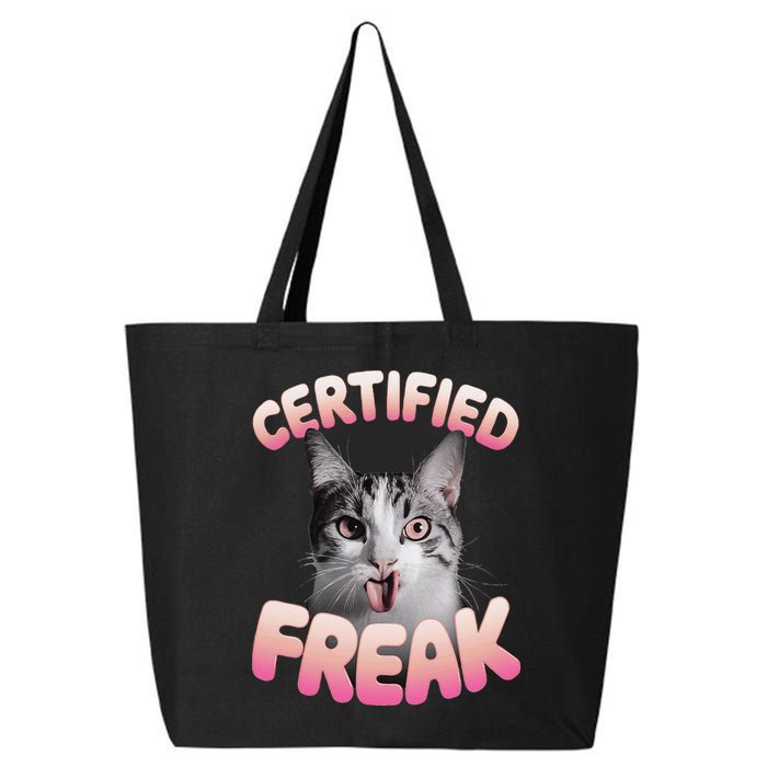 Cat Meme Certified Freak Eat Cement Cursed Cat Funny 25L Jumbo Tote