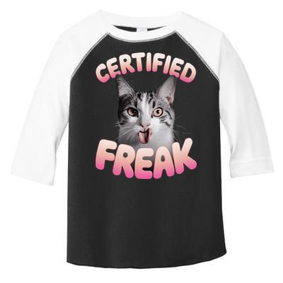 Cat Meme Certified Freak Eat Cement Cursed Cat Funny Toddler Fine Jersey T-Shirt