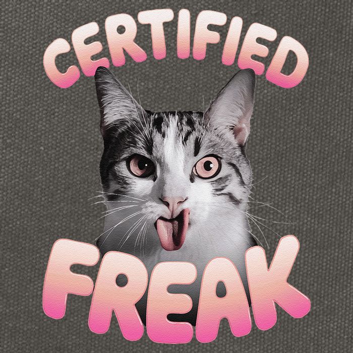 Cat Meme Certified Freak Eat Cement Cursed Cat Funny Cotton Canvas Backpack