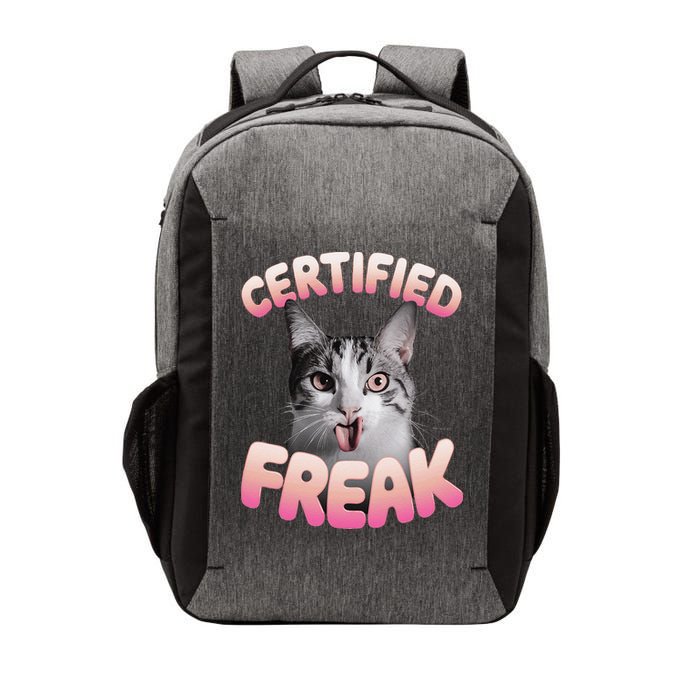 Cat Meme Certified Freak Eat Cement Cursed Cat Funny Vector Backpack