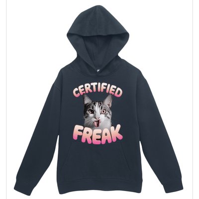 Cat Meme Certified Freak Eat Cement Cursed Cat Funny Urban Pullover Hoodie