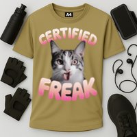 Cat Meme Certified Freak Eat Cement Cursed Cat Funny Cooling Performance Crew T-Shirt