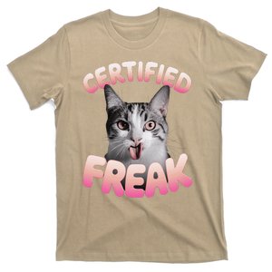 Cat Meme Certified Freak Eat Cement Cursed Cat Funny T-Shirt