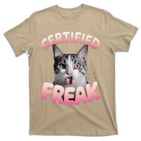 Cat Meme Certified Freak Eat Cement Cursed Cat Funny T-Shirt