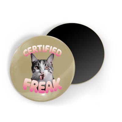 Cat Meme Certified Freak Eat Cement Cursed Cat Funny Magnet