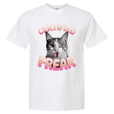 Cat Meme Certified Freak Eat Cement Cursed Cat Funny Garment-Dyed Heavyweight T-Shirt