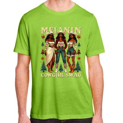 Christmas Melanin Cowgirl Swag Thanksgiving Western Cowgirl Adult ChromaSoft Performance T-Shirt