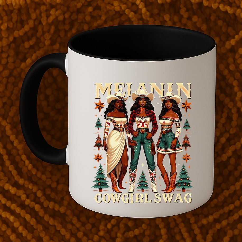 Christmas Melanin Cowgirl Swag Thanksgiving Western Cowgirl Mug