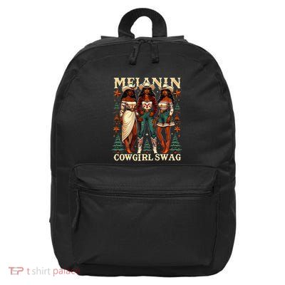 Christmas Melanin Cowgirl Swag Thanksgiving Western Cowgirl 16 in Basic Backpack