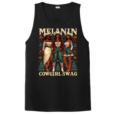 Christmas Melanin Cowgirl Swag Thanksgiving Western Cowgirl PosiCharge Competitor Tank