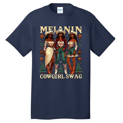 Christmas Melanin Cowgirl Swag Thanksgiving Western Cowgirl Tall T-Shirt