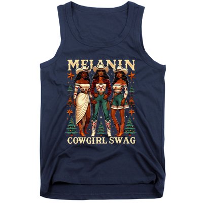 Christmas Melanin Cowgirl Swag Thanksgiving Western Cowgirl Tank Top