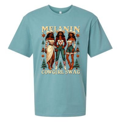 Christmas Melanin Cowgirl Swag Thanksgiving Western Cowgirl Sueded Cloud Jersey T-Shirt