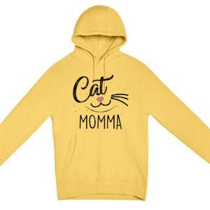 Cat Momma Cat Mom Cute Cats Lovers Mothers Day Premium Pullover Hoodie