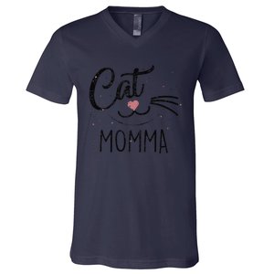 Cat Momma Cat Mom Cute Cats Lovers Mothers Day V-Neck T-Shirt