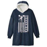 Cheer Mom Cheerleading Cheerleader Mother American Flag Hooded Wearable Blanket