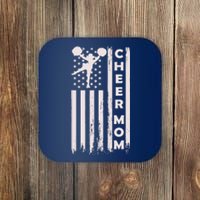 Cheer Mom Cheerleading Cheerleader Mother American Flag Coaster