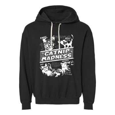 Catnip Madness Cute Kitten Garment-Dyed Fleece Hoodie