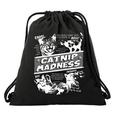 Catnip Madness Cute Kitten Drawstring Bag