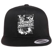 Catnip Madness Cute Kitten Flat Bill Trucker Hat