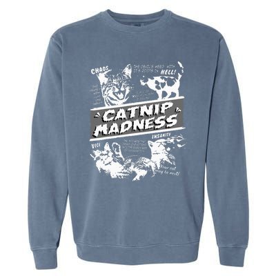 Catnip Madness Cute Kitten Garment-Dyed Sweatshirt