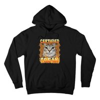 Cat Meme Certified Freak Eat Cement Cursed Cat Funny Hoodie