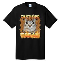 Cat Meme Certified Freak Eat Cement Cursed Cat Funny Tall T-Shirt