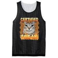 Cat Meme Certified Freak Eat Cement Cursed Cat Funny Mesh Reversible Basketball Jersey Tank