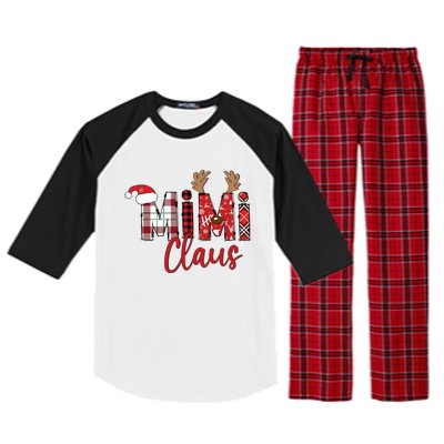 Christmas Mimi Claus Christmas Grandma Raglan Sleeve Pajama Set