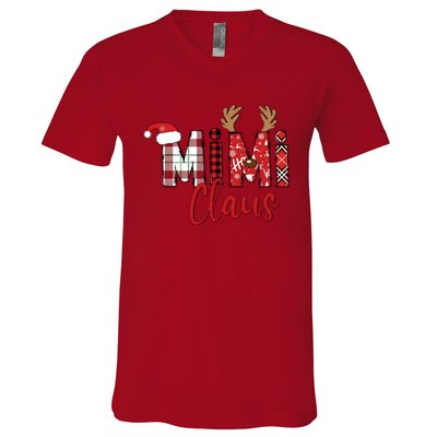 Christmas Mimi Claus Christmas Grandma V-Neck T-Shirt